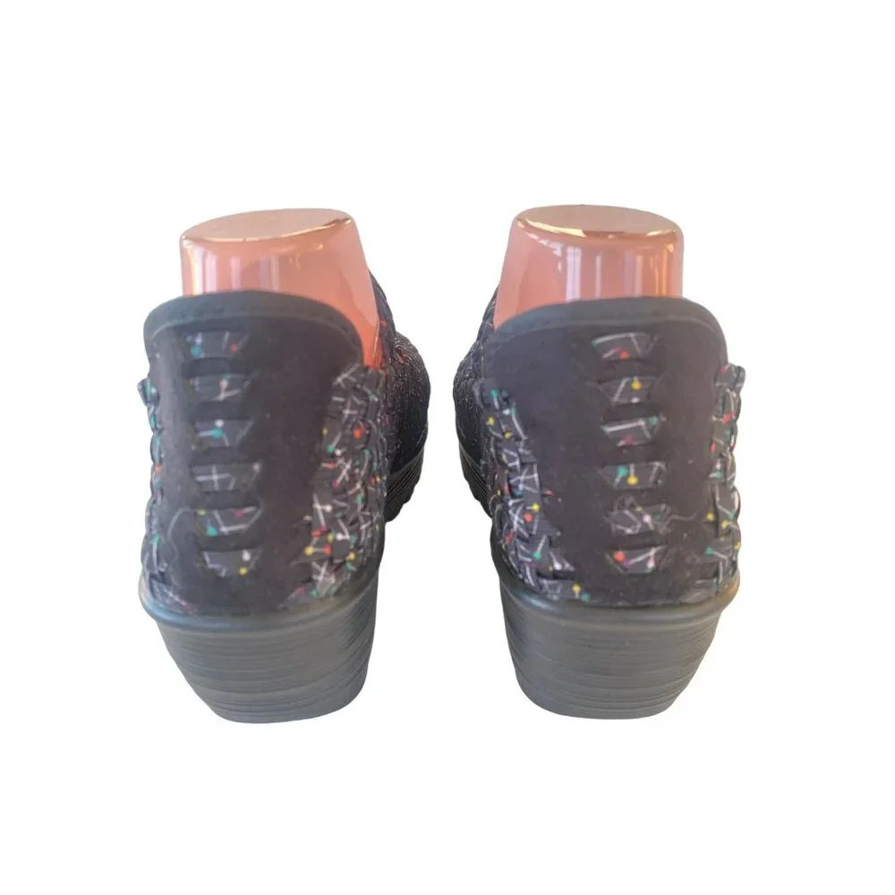 BERNIE MEV Women's 41 Cleopatra Pops Fabric Wedge Shoes US 11 Black - Picture 5 of 11
